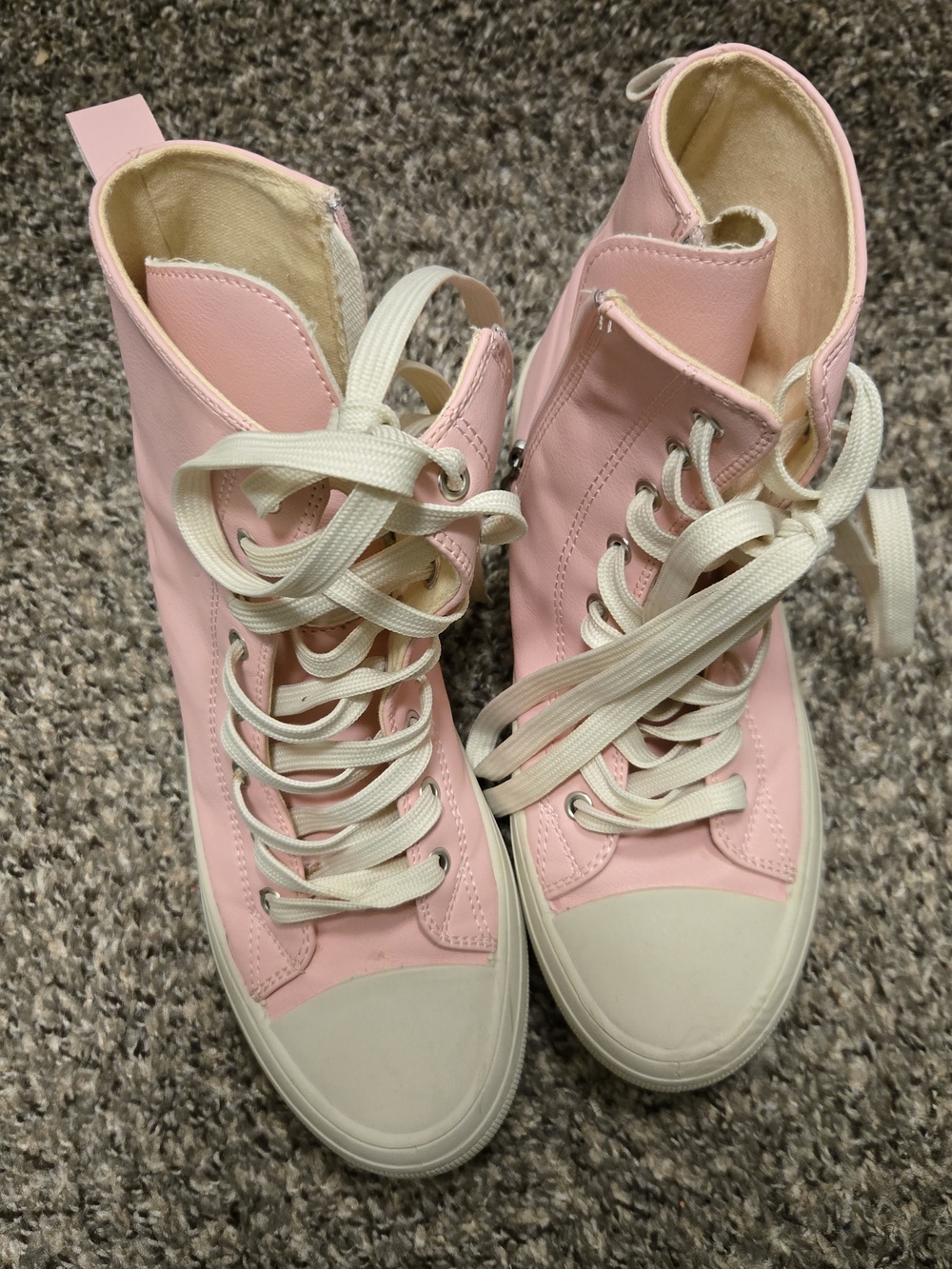 Wild Diva Pink High-Top Lace-Up Sneakers